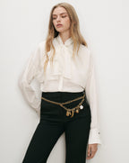 Veronica Beard Gold chain belt with assorted charms