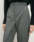 Veronica Beard Gray wool blend tailored trousers with button closure.