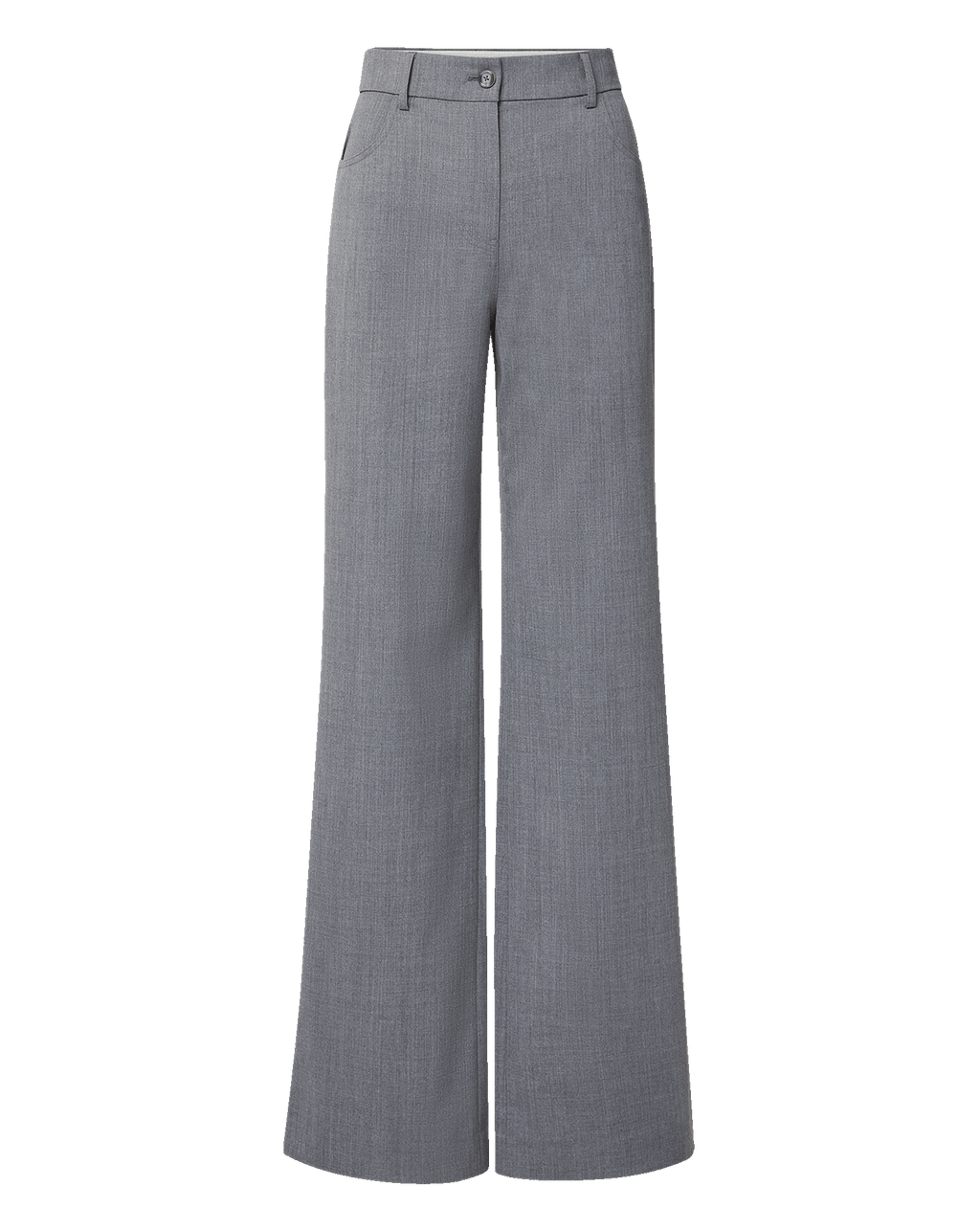 Veronica Beard Gray wide-leg trousers with a button closure.