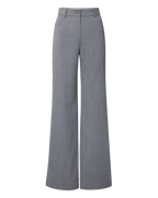 Veronica Beard Gray wide-leg trousers with a button closure.