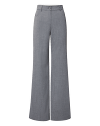 Veronica Beard Gray wide-leg trousers with a button closure.