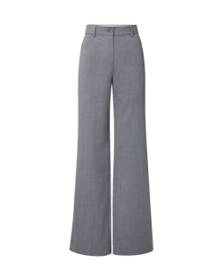 Veronica Beard Gray wide-leg trousers with a button closure.
