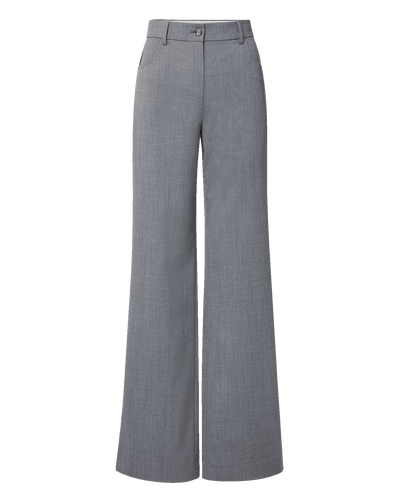 Veronica Beard Gray wide-leg trousers with a button closure.