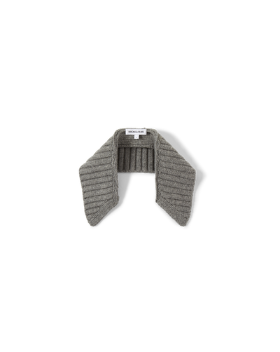Veronica Beard Gray ribbed knit dickey with white label