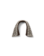 Veronica Beard Brown fabric collar with clear crystal embellishments.