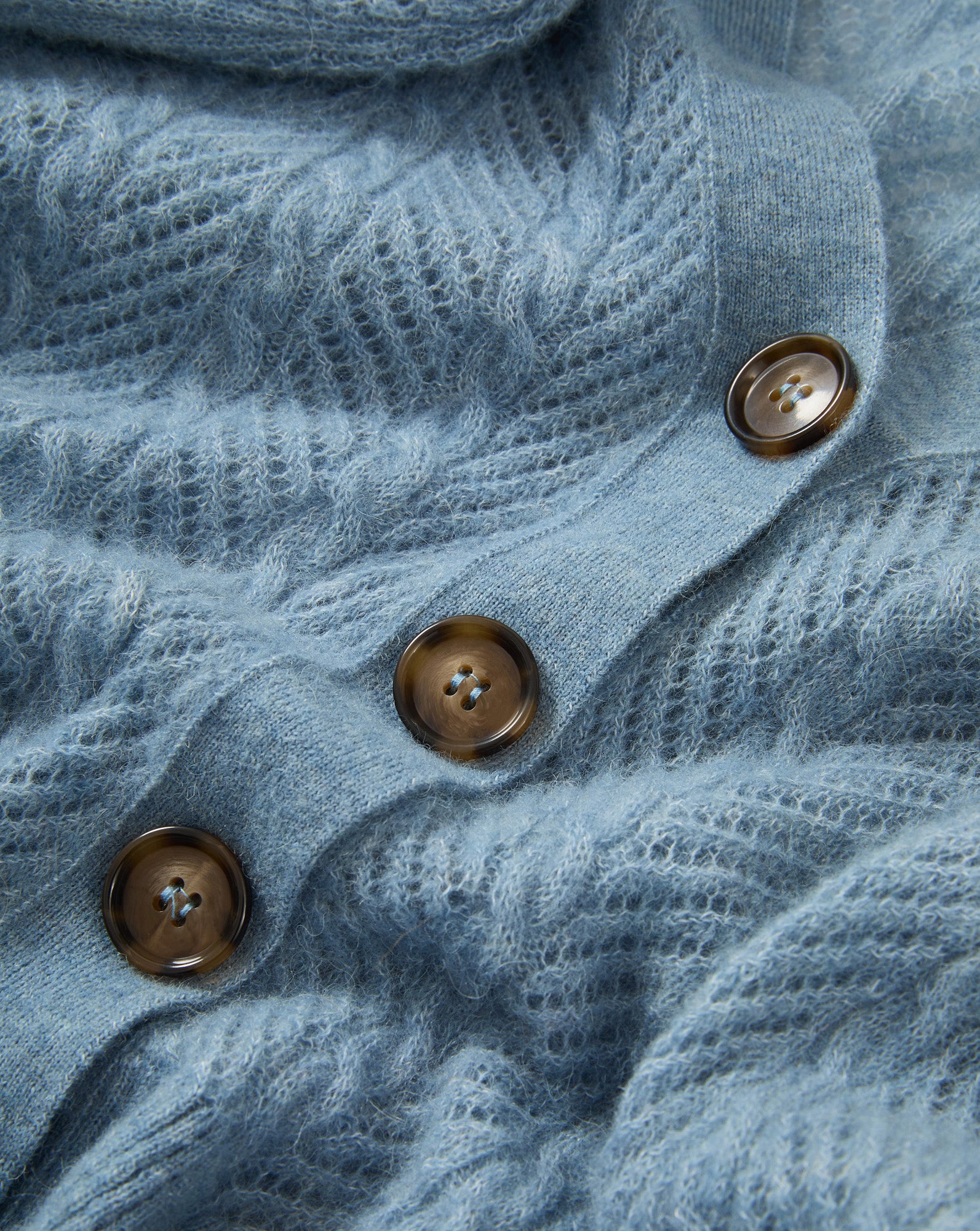 Veronica Beard Blue knit cardigan with brown buttons