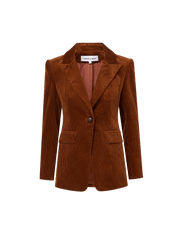 Veronica Beard Brown corduroy blazer with single button closure.