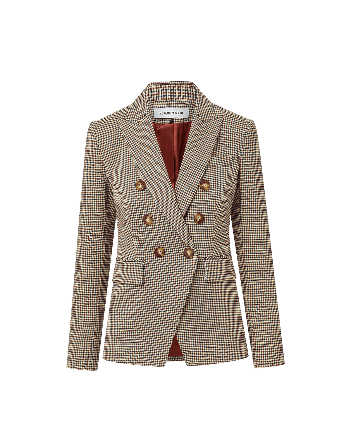 Miller Houndstooth Dickey Jacket in Rust Brown & Navy Multi