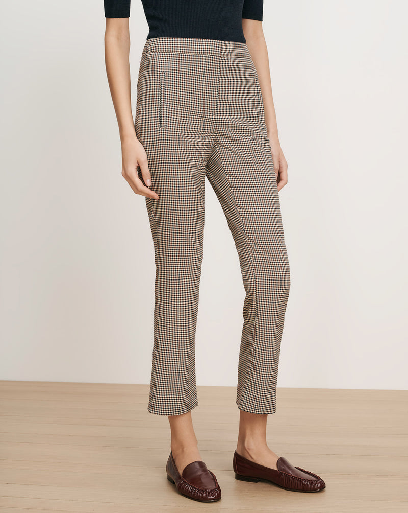 Veronica Beard Brown and black plaid cropped pants