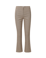 Veronica Beard Brown and white gingham cropped trousers