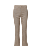 Veronica Beard Brown and white gingham cropped trousers