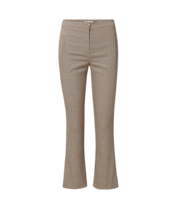 Veronica Beard Brown and white gingham cropped trousers