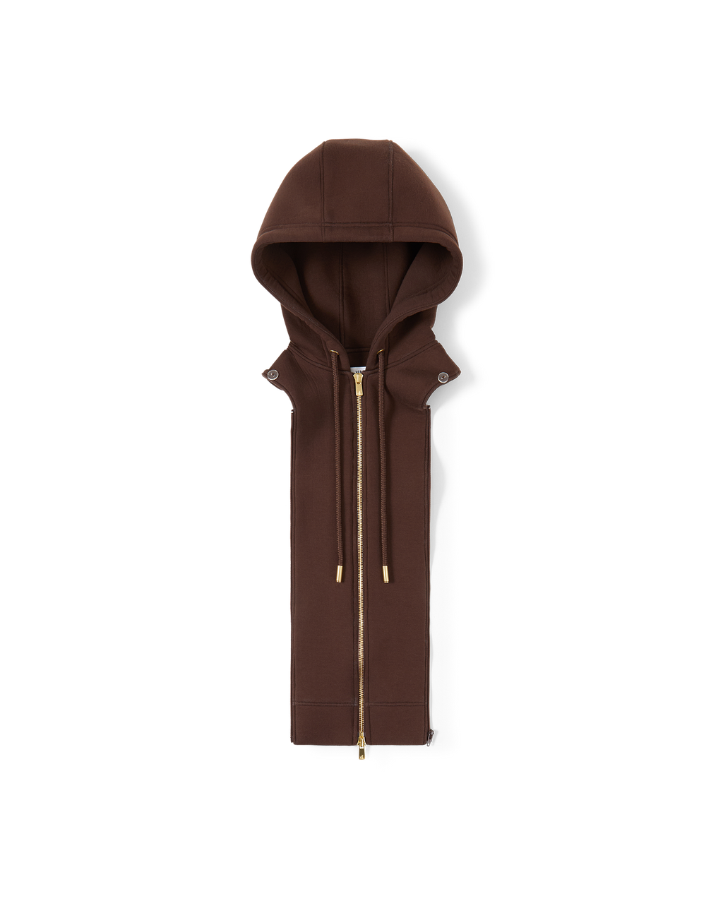 Veronica Beard Brown hooded scarf with gold zipper