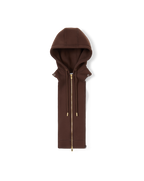 Veronica Beard Brown hooded scarf with gold zipper