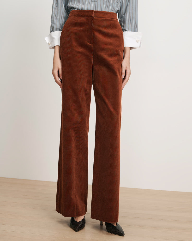 Veronica Beard Brown corduroy wide-leg pants