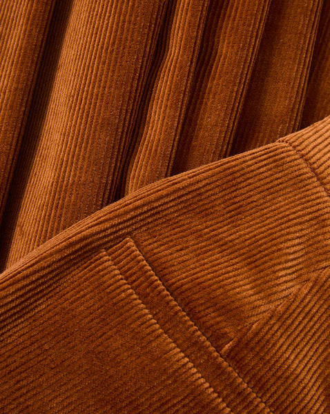 Veronica Beard Brown corduroy fabric with visible ribs and a pocket.