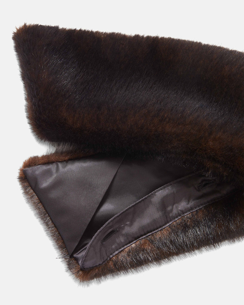 Veronica Beard Brown faux fur scarf with satin lining