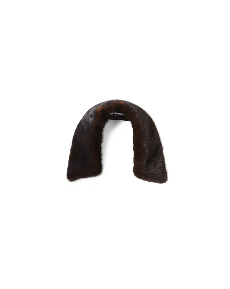 Veronica Beard Brown mink fur collar.