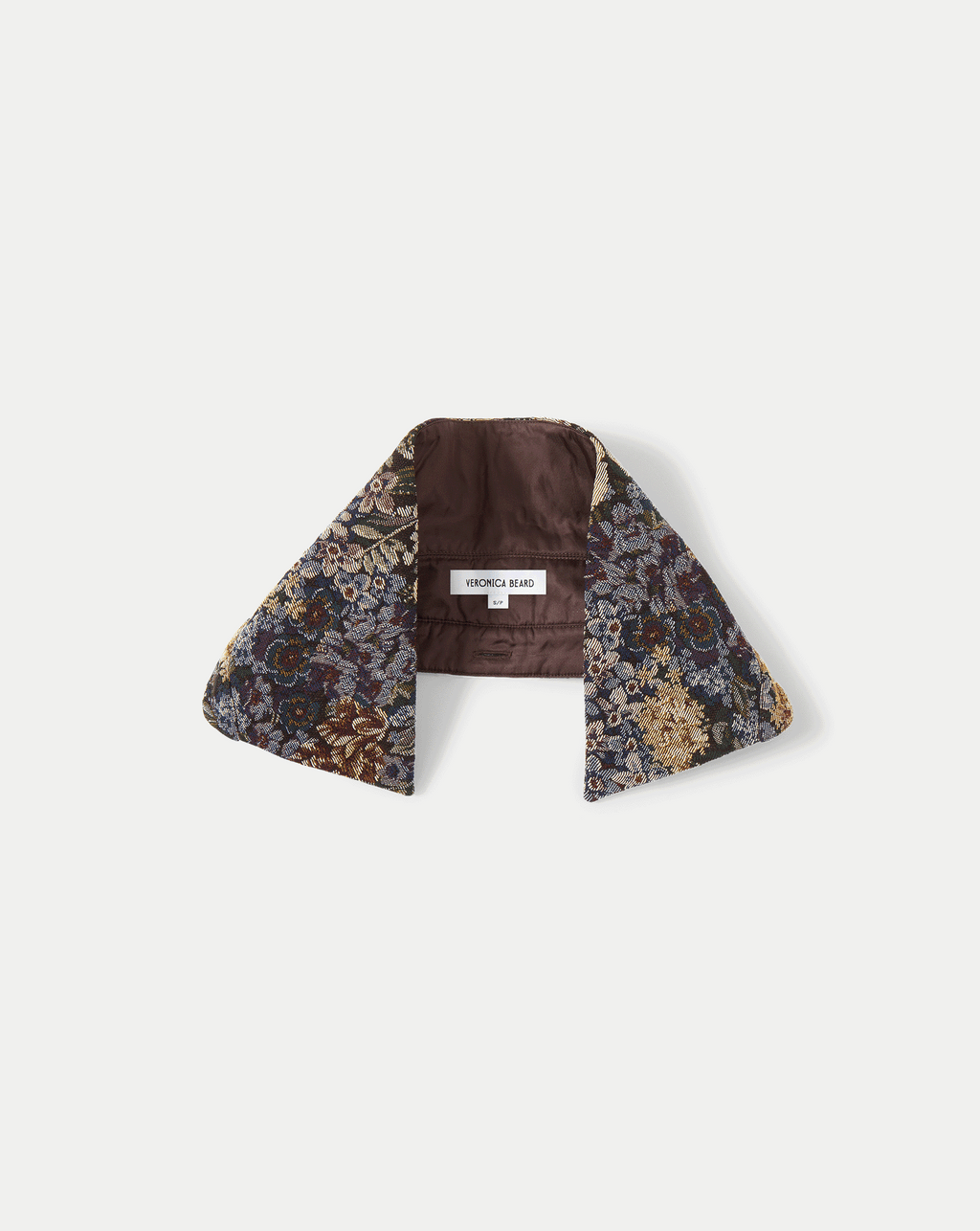 Veronica Beard Floral tapestry dickey with brown lining
