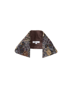 Veronica Beard Brown floral tapestry dickey with a pointed collar.