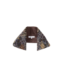 Veronica Beard Brown floral tapestry dickey with a pointed collar.