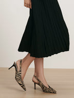 Veronica Beard Zebra print slingback kitten heel pump