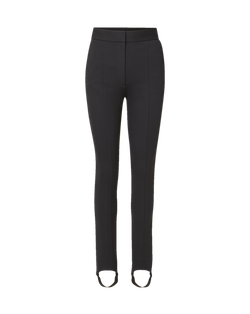 Veronica Beard Black stirrup pants with front seams.