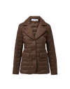 Veronica Beard Brown quilted blazer with notched lapels and button closure.