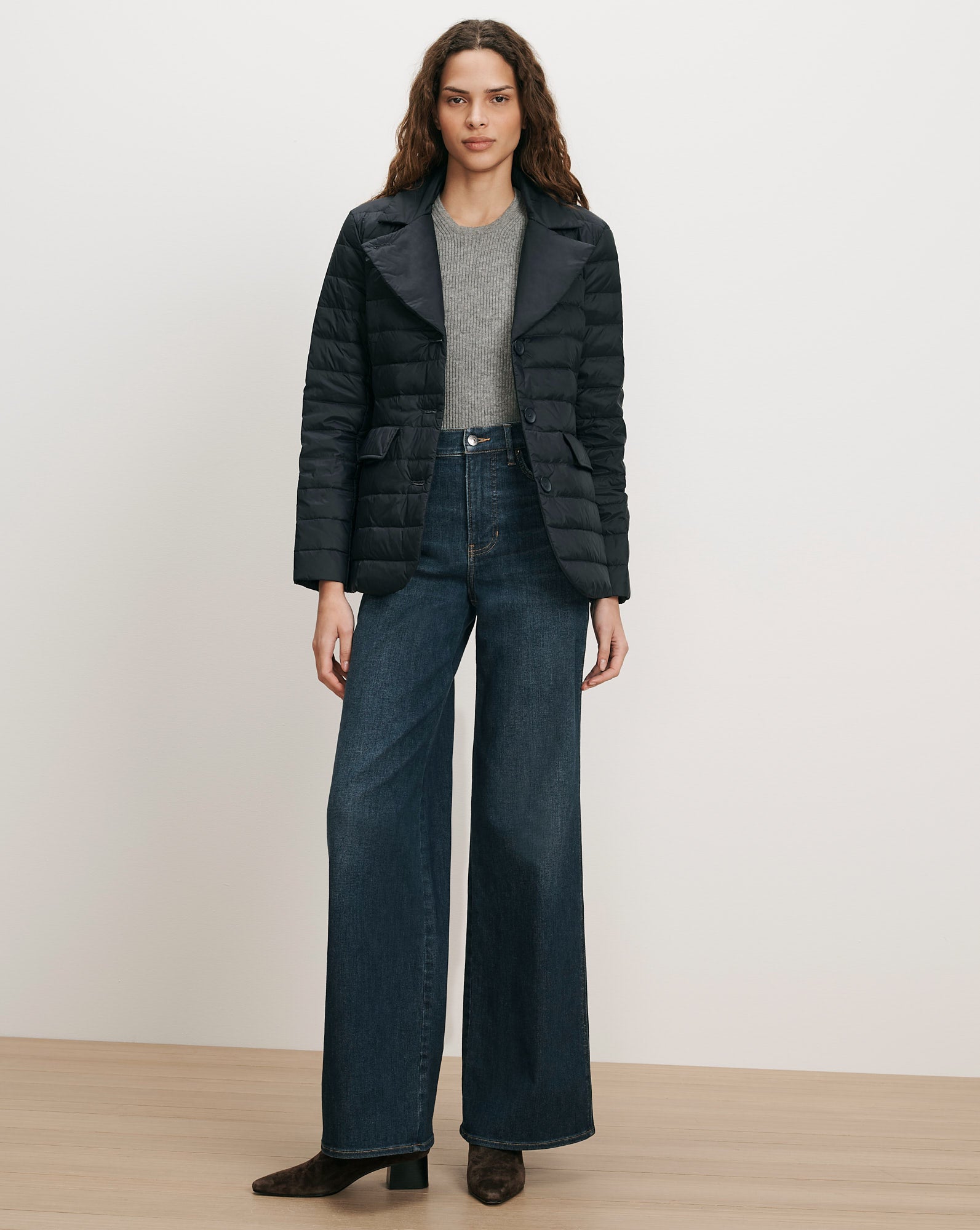 The Puffer Blazer in Navy | Veronica Beard