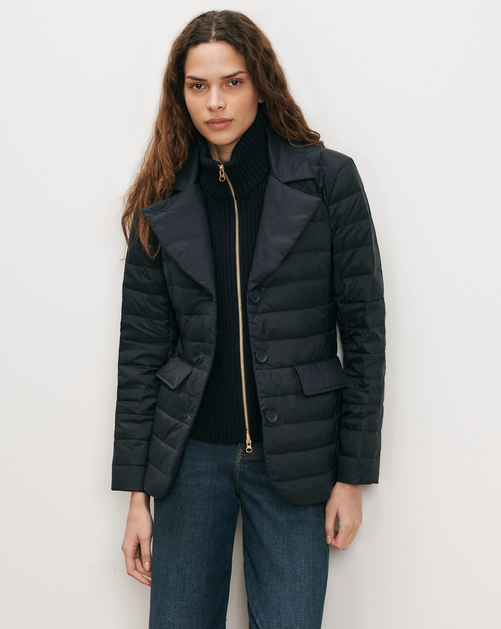 The Puffer Blazer in Navy | Veronica Beard