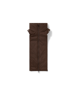 Veronica Beard Brown puffer vest with high collar and full zipper.