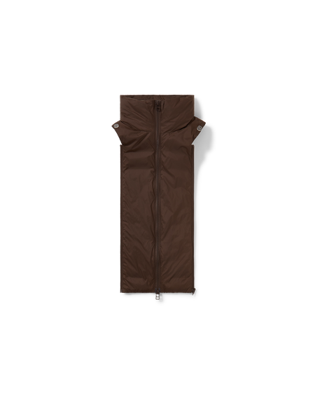 Veronica Beard Brown puffer scarf with zipper closure.