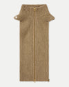 Veronica Beard Brown ribbed knit dickey with full-length zipper.