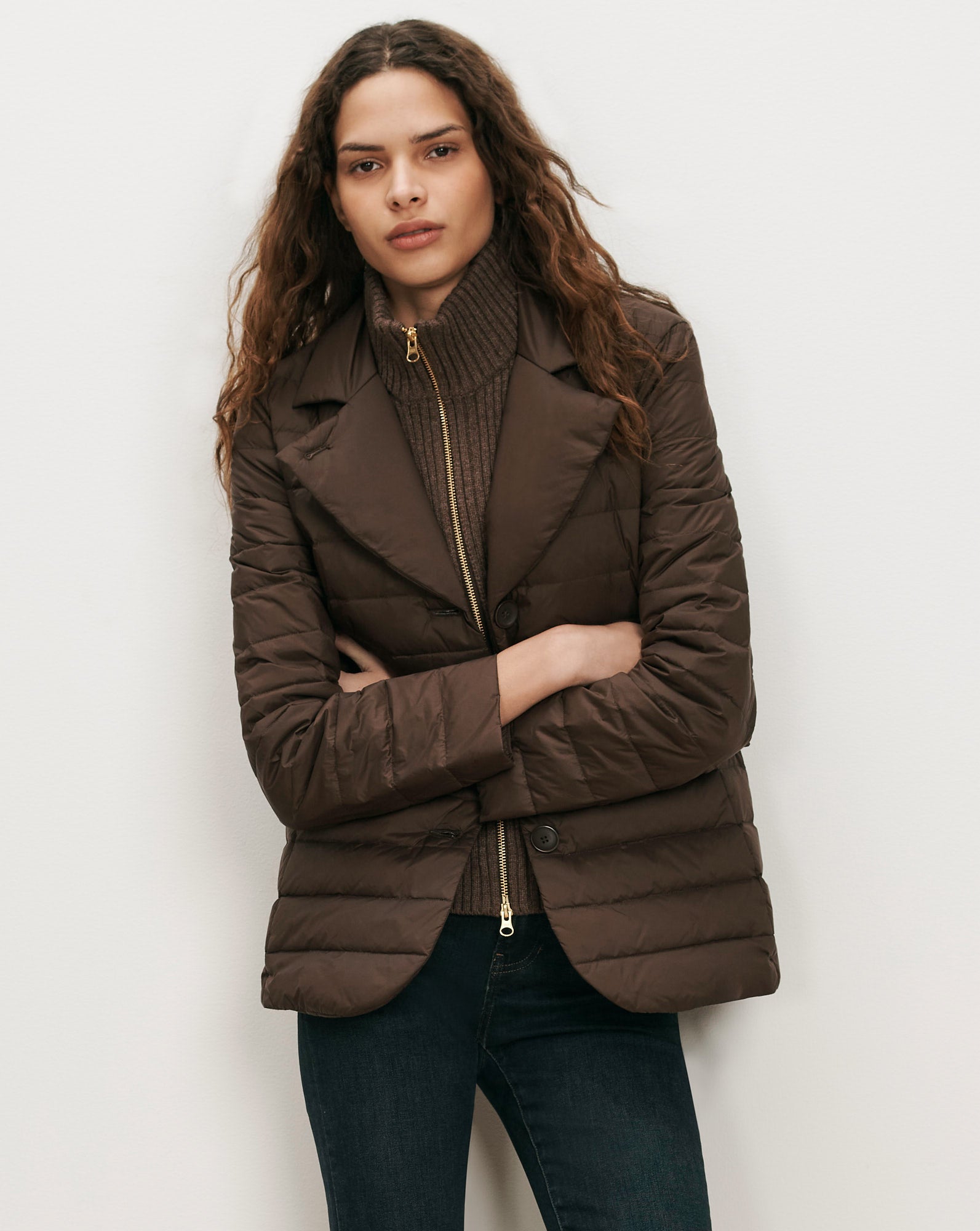 Turtleneck Dickey Insert in Espresso Dark Brown | Veronica Beard