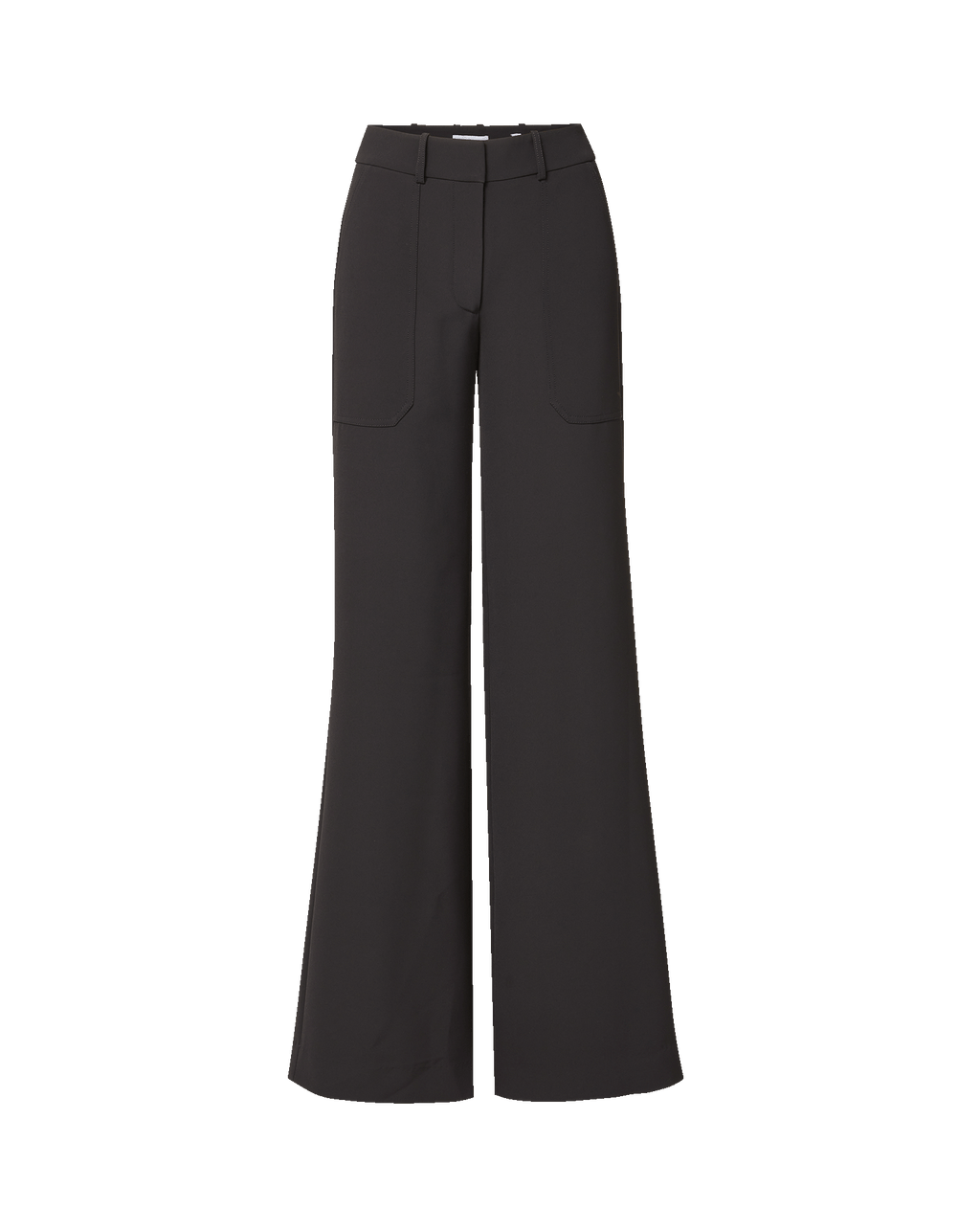 Veronica Beard Black wide-leg trousers with front patch pockets.