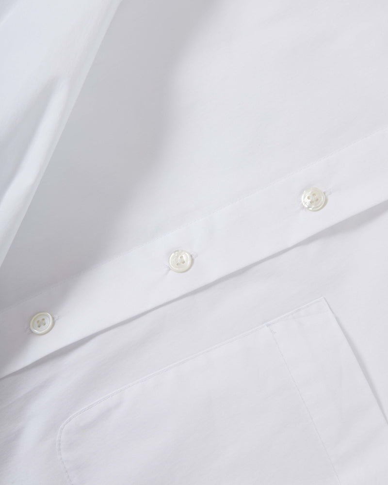 Veronica Beard White cotton button-down shirt with chest pocket.