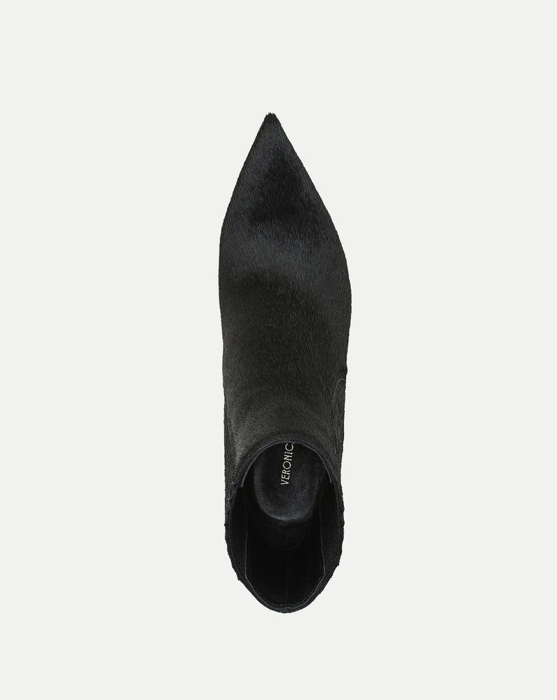 Veronica Beard Black pony hair pointed toe bootie.