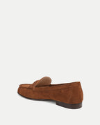 Veronica Beard Brown suede penny loafer.