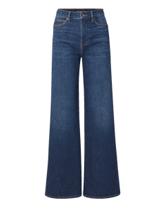 Veronica Beard Blue denim wide-leg jeans with a high waist.