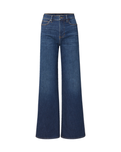 Veronica Beard Dark blue denim wide-leg jeans.