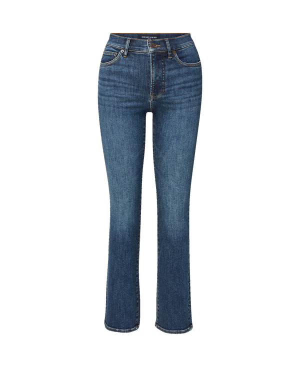 Veronica Beard Blue denim high-rise slim-fit jeans.