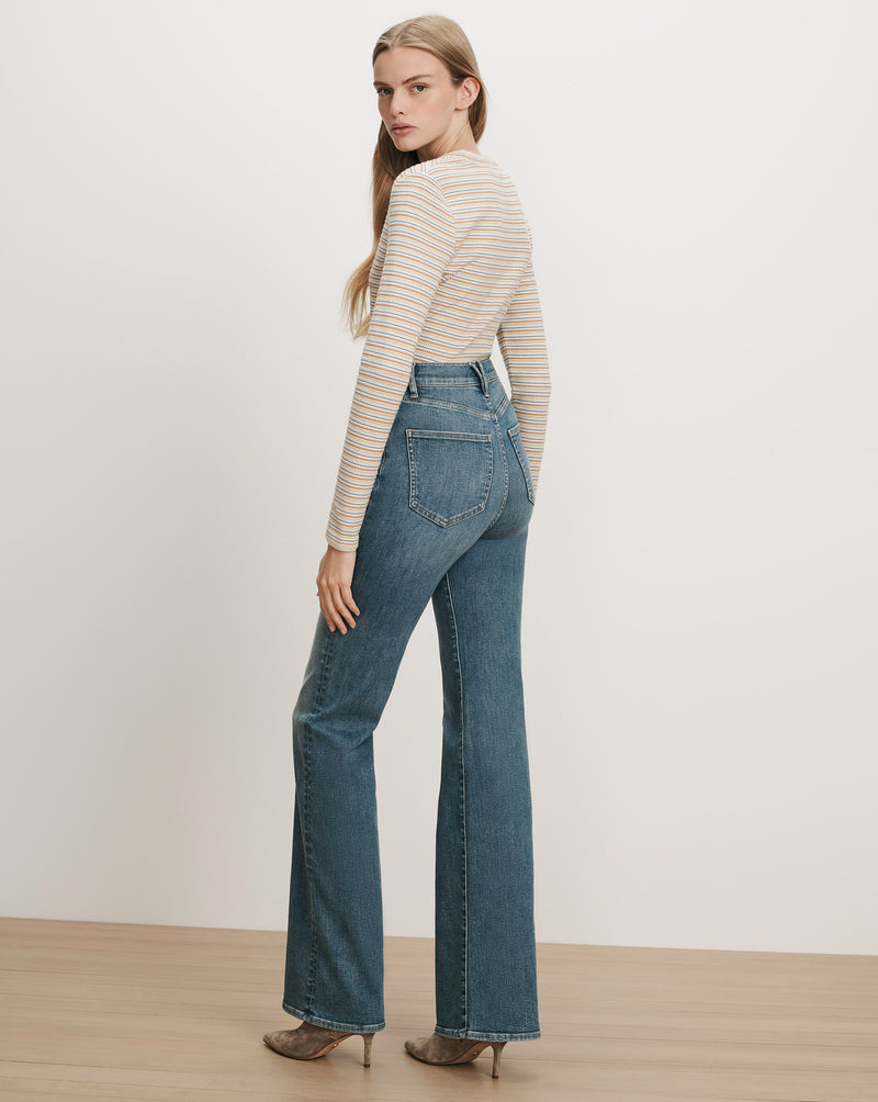 Veronica Beard Blue denim flared jeans.