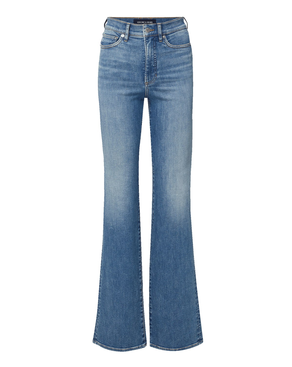 Crosbie Slim Wide-Leg Jean in Washed Blue | Veronica Beard