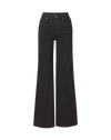 Veronica Beard Black denim wide-leg jeans with high waist.