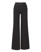 Veronica Beard Black denim wide-leg jeans with high waist.
