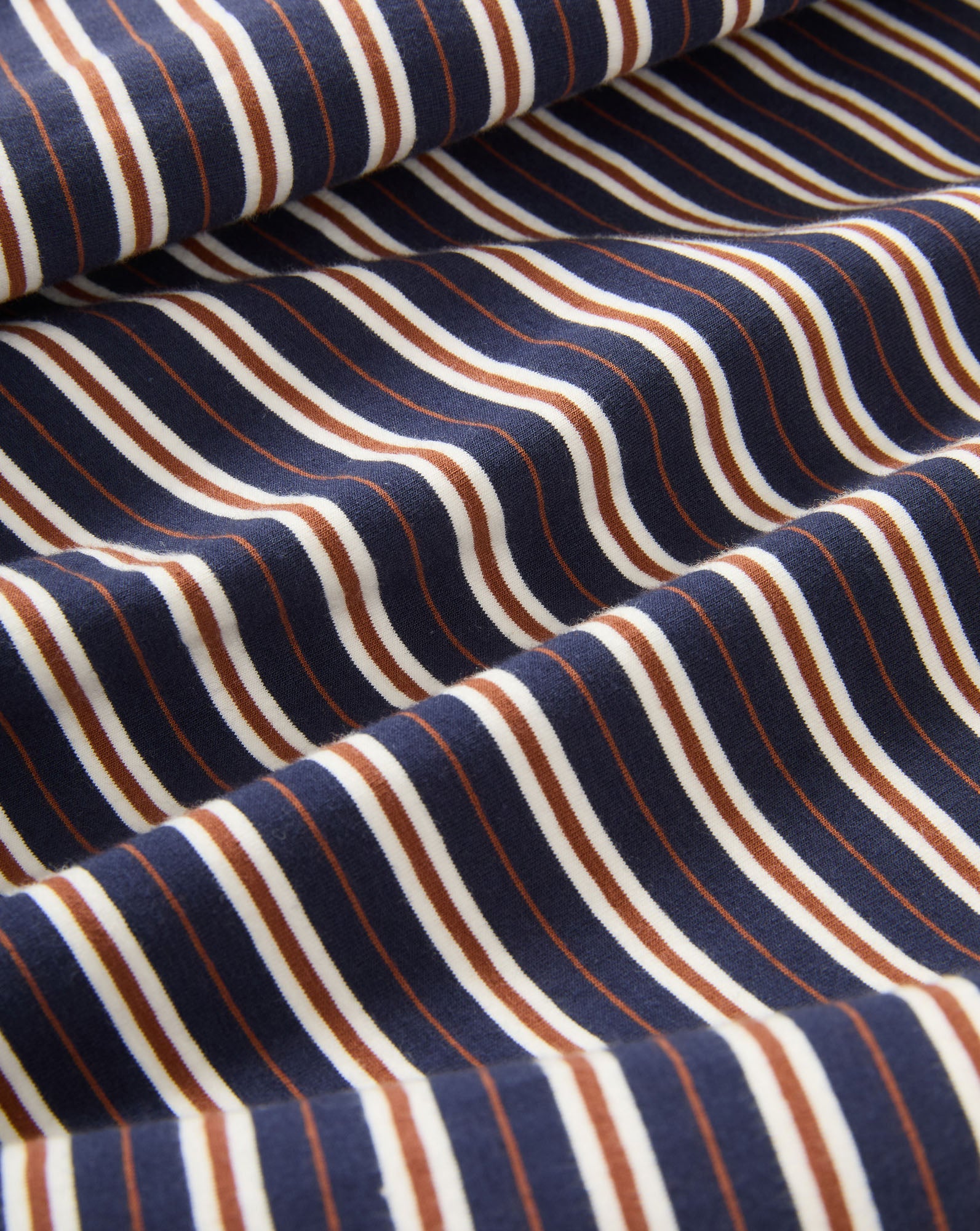 Veronica Beard Navy, white, and brown striped fabric