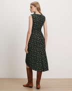 Veronica Beard Green floral sleeveless midi dress