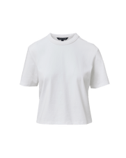 Veronica Beard White cotton crewneck t-shirt with short sleeves.