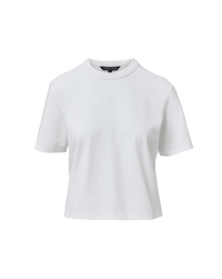 Veronica Beard White cotton crewneck t-shirt with short sleeves.