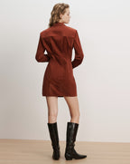 Veronica Beard Brown corduroy mini dress with long sleeves